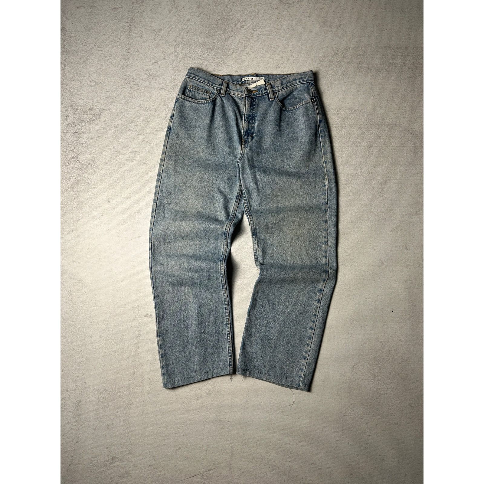 Tommy Hilfiger Vintage 00s Tommy Hilfiger Blue Leg Jeans - Women's 32Wx28L Size 32" / US 10 / IT 46 - 1 Thumbnail