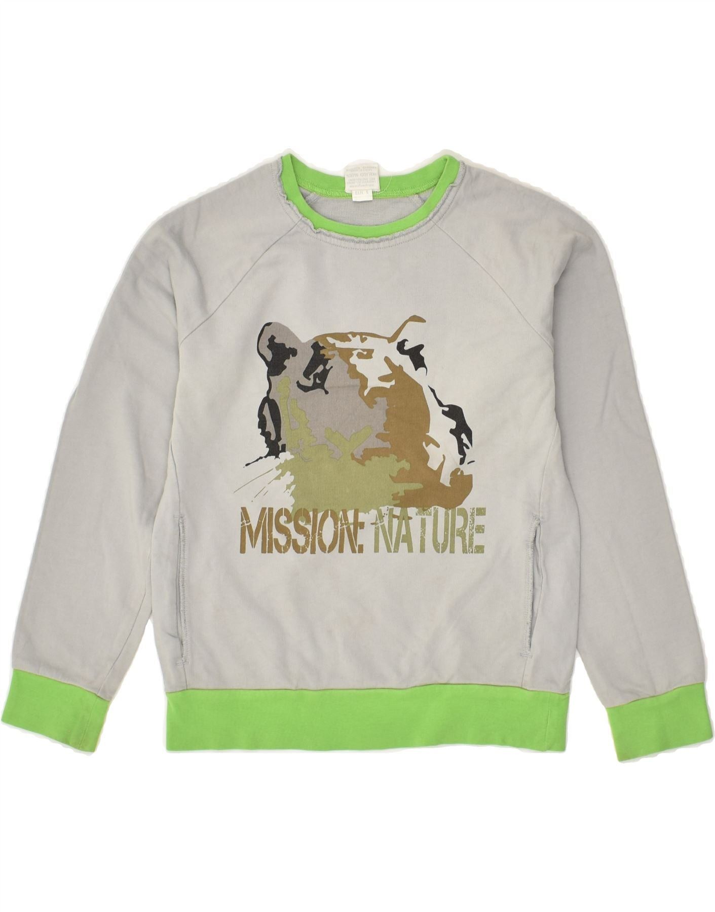 Diesel Boys Graphic Sweatshirt Jumper 4-5 Years Grey Animal Print C Size XS / US 0-2 / IT 36-38 - 1 Thumbnail