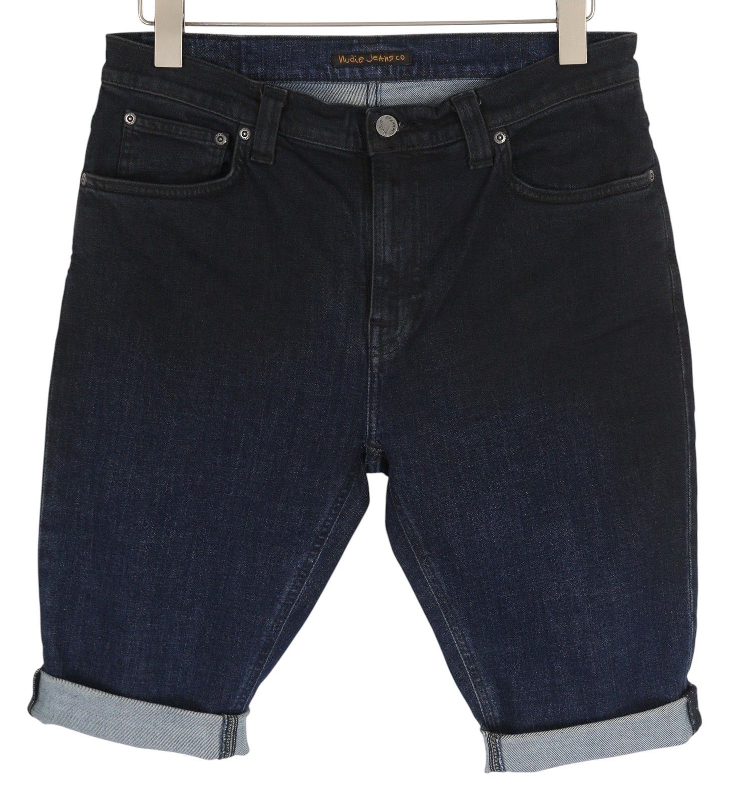 Nudie Jeans PIPE LED W34 Washed Denim Blue Zip Organic Shorts 83835 Size US 34 / EU 50 - 1 Thumbnail