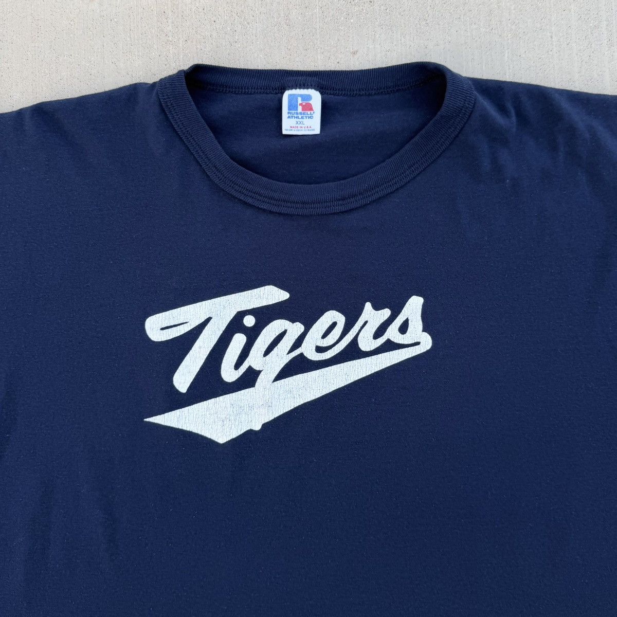 Russell Athletic Vintage 80s Russell Athletic Detroit Tigers T-Shirt Navy XXL Size US XXL / EU 58 / 5 - 4 Thumbnail