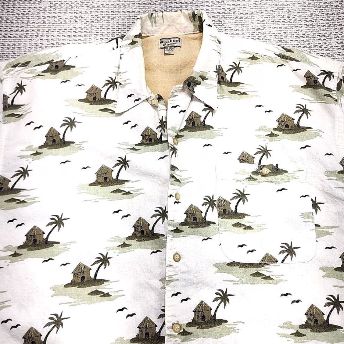 Bugle Boy VINTAGE Bugle Boy Hawaiian Shirt Mens XL Button Up Short Sleeve Tikis Palms Customers Size US XL / EU 56 / 4 - 4 Thumbnail