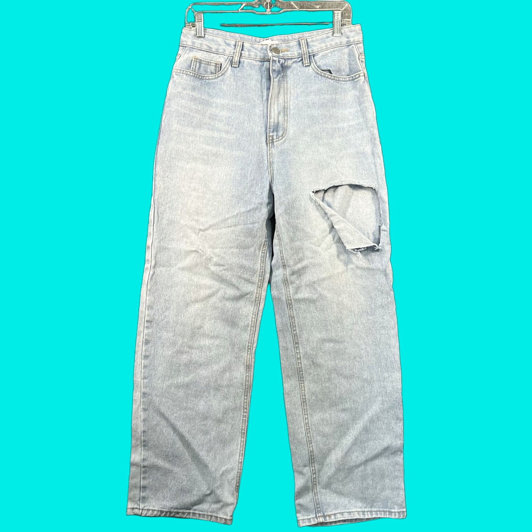 Oak + Fort Oak + Fort High Rise Wide Leg Baggy Jeans Womens 30x28 Blue Size 30" / US 8 / IT 44 - 1 Thumbnail