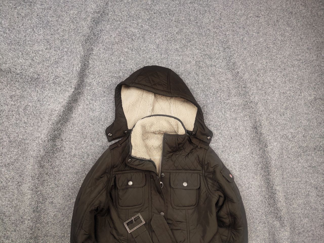 Barbour Barbour League Quilted Pocket Hooded Sherpa Green Jacket Size M / US 6-8 / IT 42-44 - 2 Thumbnail
