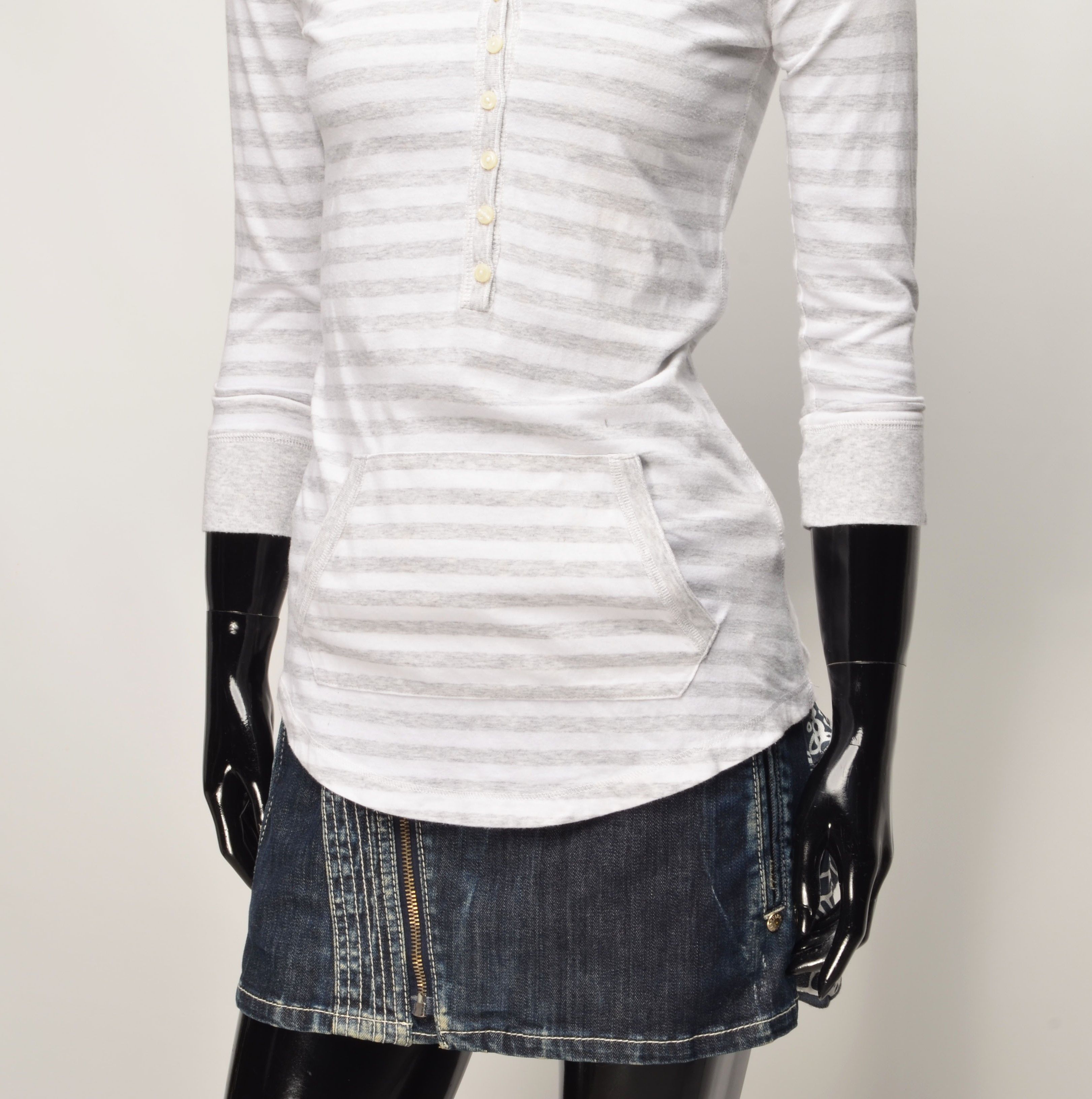 Abercrombie & Fitch Vintage Abercrombie & Fitch Y2K Hooded Striped Baby Doll Top Size XS / US 0-2 / IT 36-38 - 3 Thumbnail
