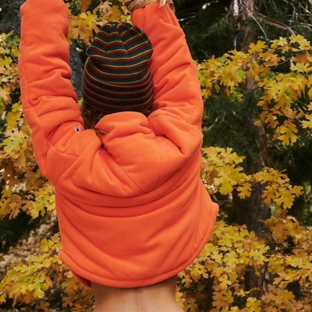 Free People FP MOVEMENT Free People Neon Orange Puffer Fleece Jacket L Size L / US 10 / IT 46 - 2 Thumbnail