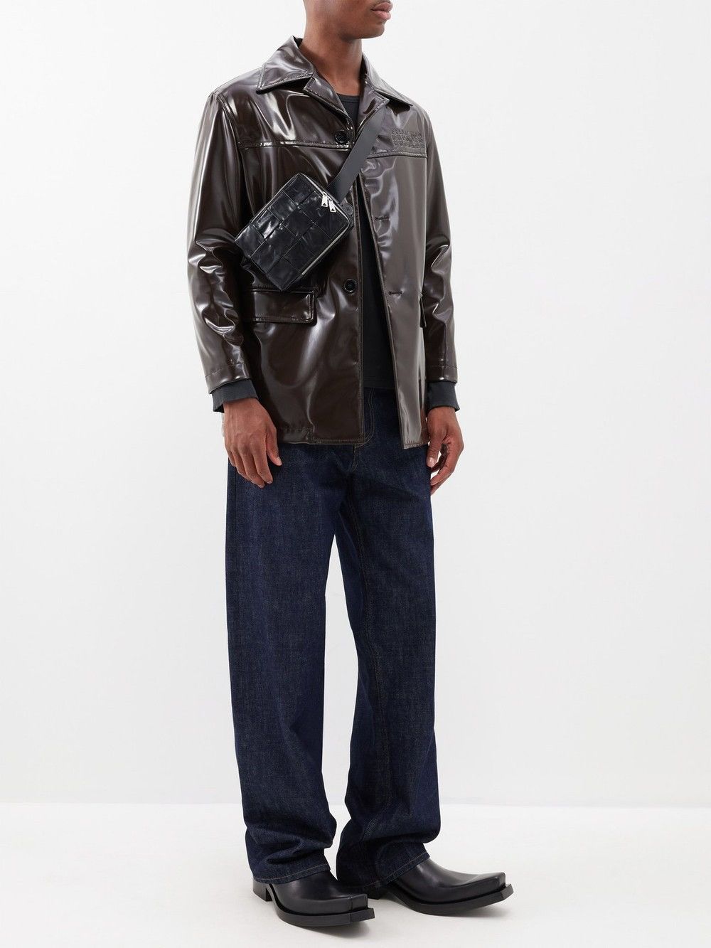 Maison Margiela !DS! SS23 Maison Margiela Faux Leather Brown Patent Jacket Size M / US 6-8 / IT 42-44 - 9 Thumbnail