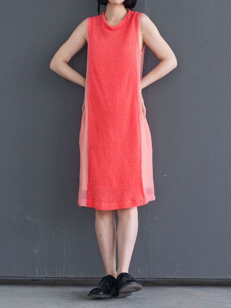 Comme des Garcons Comme Des Garcons Pink stitching knit dress Size S / US 4 / IT 40 - 2 Thumbnail