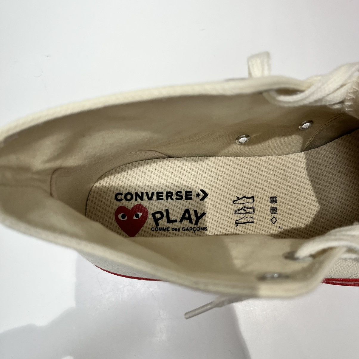 Comme des Garcons × Converse Converse Chuck Taylor All Star 70 Hi x CDG Play Red Midsole Size US 11 / EU 44 - 16 Thumbnail
