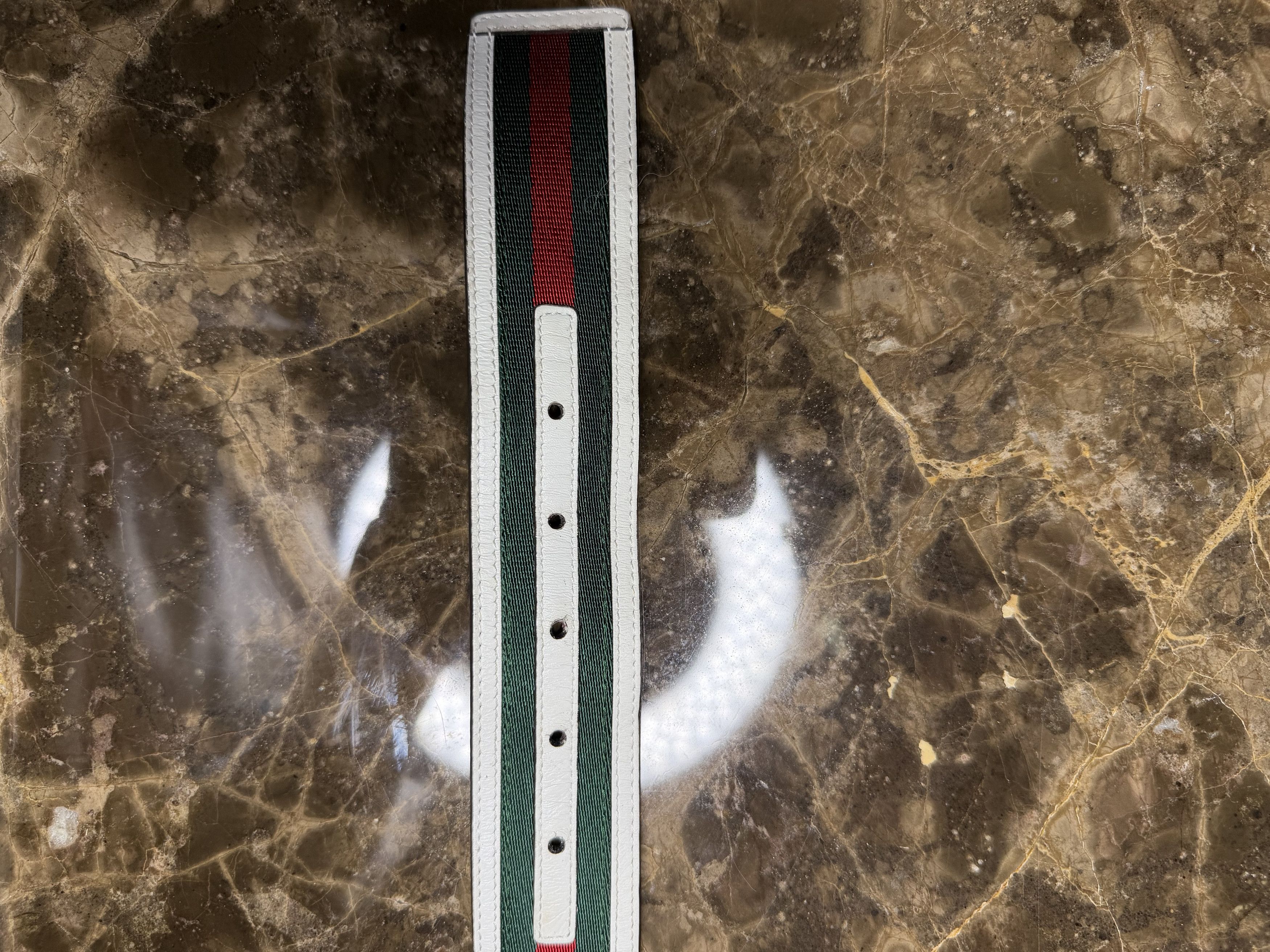 Gucci Gucci Interlocking G Belt, Stripes: White/Red/Green Size 36 - 12 Thumbnail