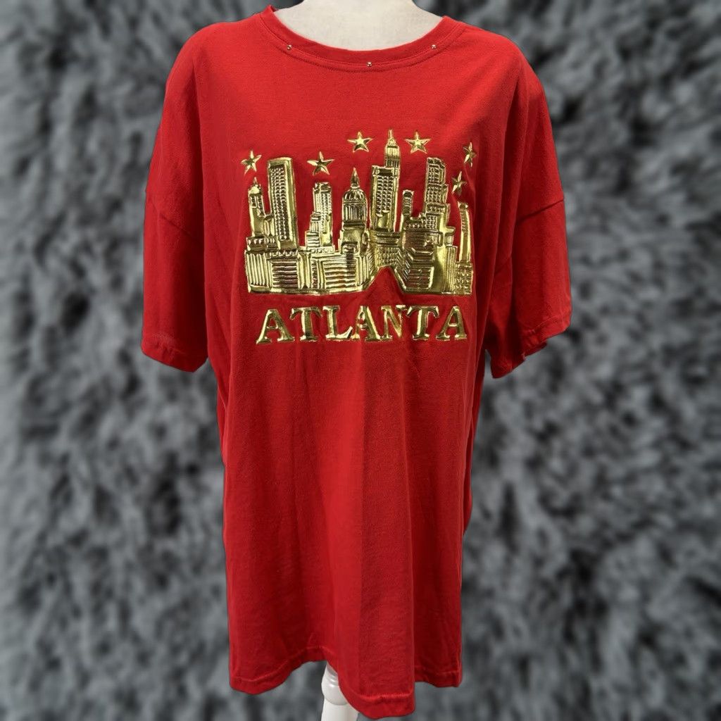 Vintage VINTAGE Unbranded Plus Size T-Shirt with Shoulder Pads, 90s, Red, 2X/3X, Womens, Made in USA Size XXL / US 16-18 / IT 52-54 - 1 Thumbnail