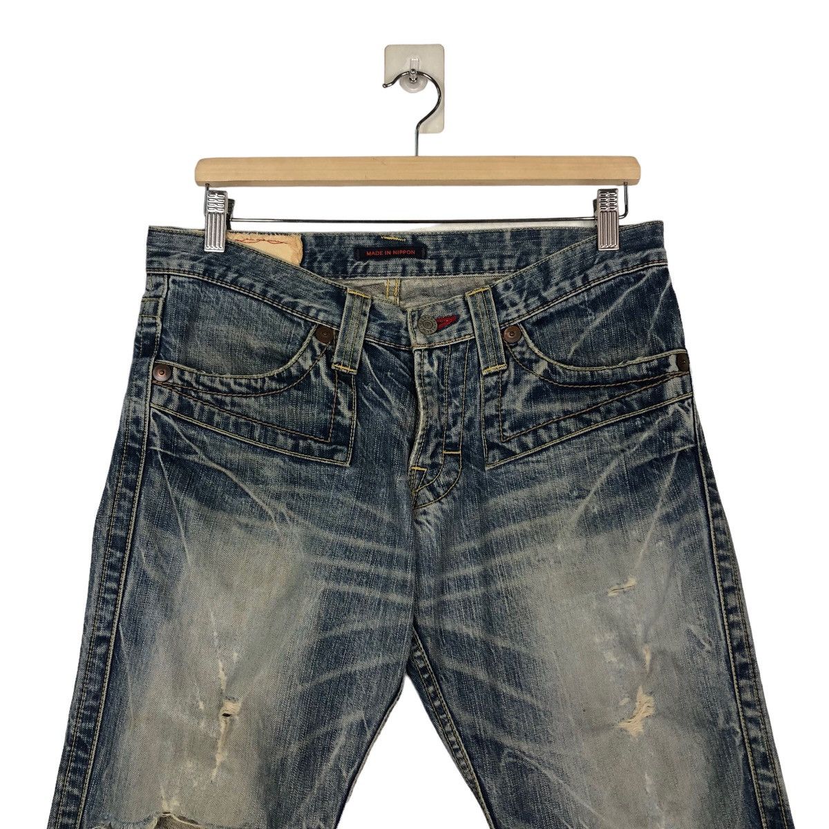 Hysteric Glamour 🔥Made in Nippon Distressed Biker Jeans Denim Size US 34 / EU 50 - 3 Thumbnail