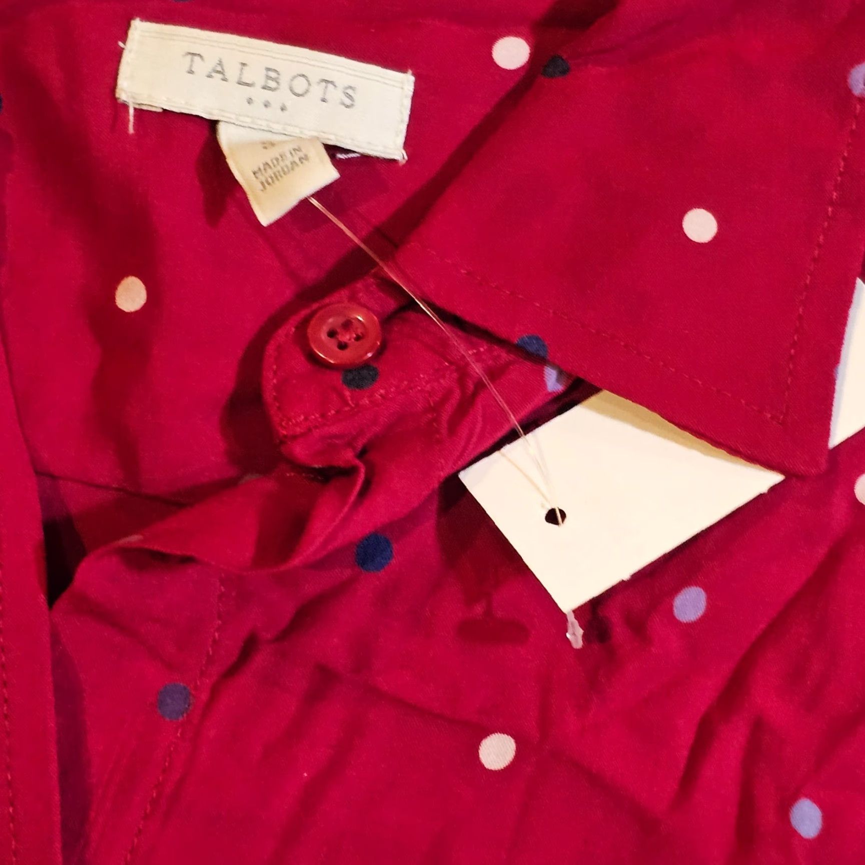 Talbots Talbots Shirt Womens Size S Red Polka Dots Button Long Sleeve Casual Career Size S / US 4 / IT 40 - 4 Thumbnail