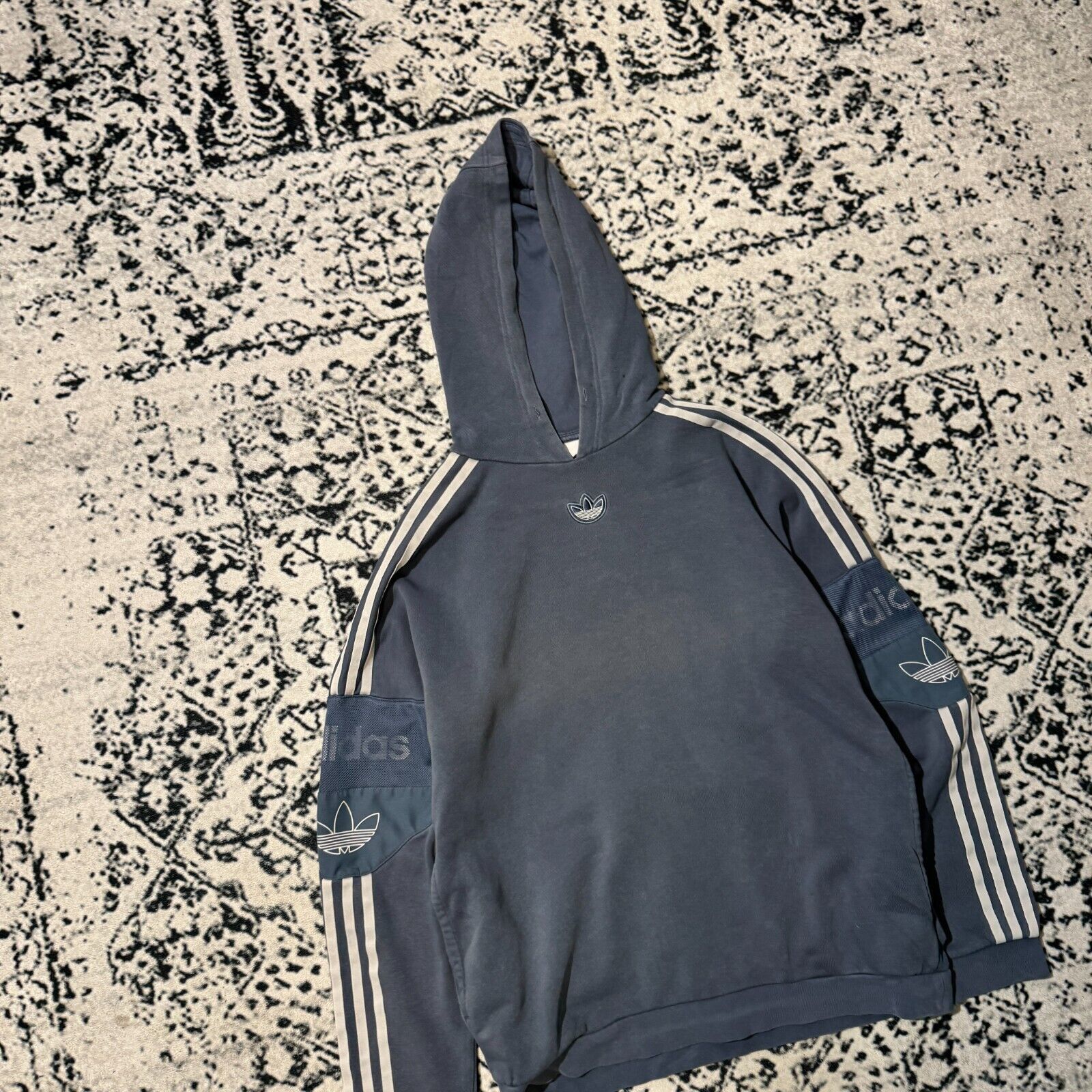 Adidas × Vintage Vintage Adidas Blue Cotton Hoodie Size XS Y2K Center Logo Size US XS / EU 42 / 0 - 10 Thumbnail