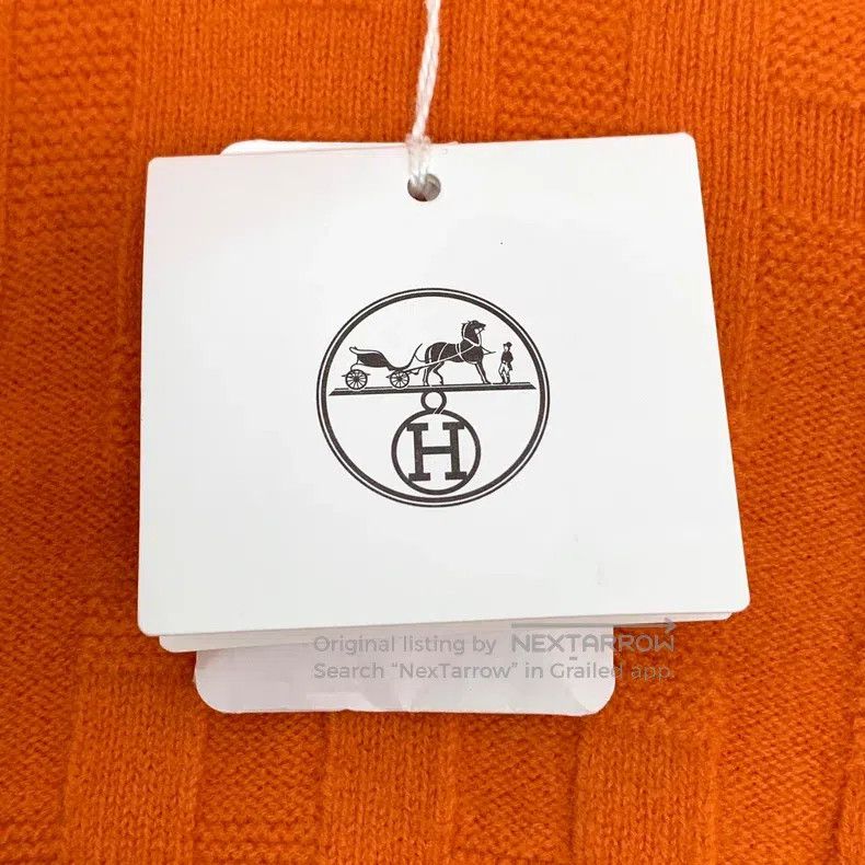 Hermes Hermes Orange Pig Nose Jacquard Full Print Wool V-neck Lon Size XS / US 0-2 / IT 36-38 - 6 Thumbnail