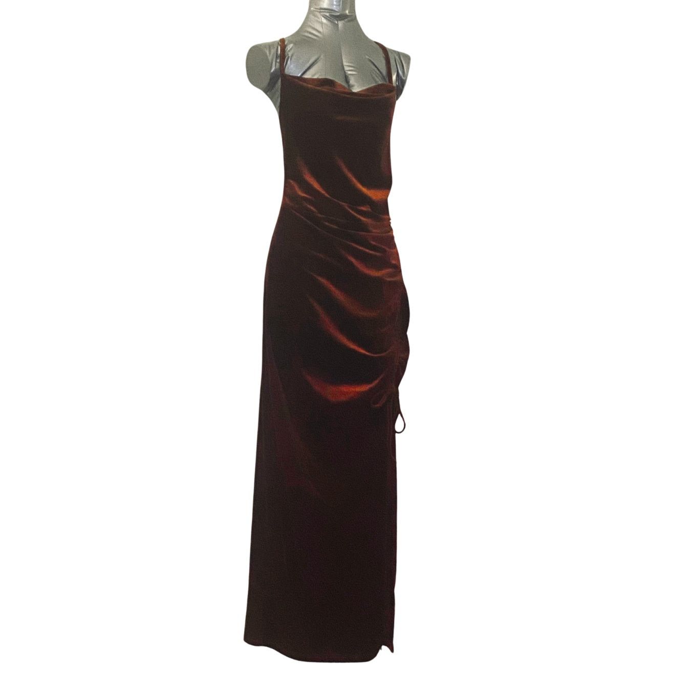 Shein Crushed Velvet Midi Dress NWT Size L / US 10 / IT 46 - 1 Thumbnail