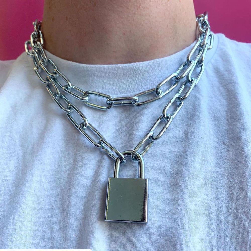 Other Exaggerated Thick Chain Multi-Layer Lock Necklace Size ONE SIZE - 1 Preview
