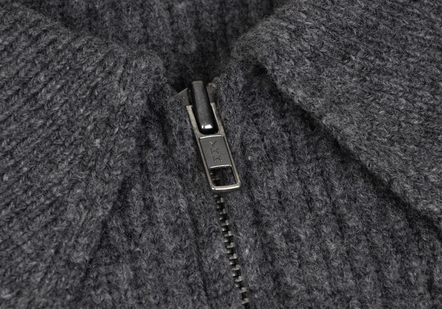 Jean Paul Gaultier Zip-Up Knit Cardigan in Gray and Navy, Size M Size US M / EU 48-50 / 2 - 4 Thumbnail