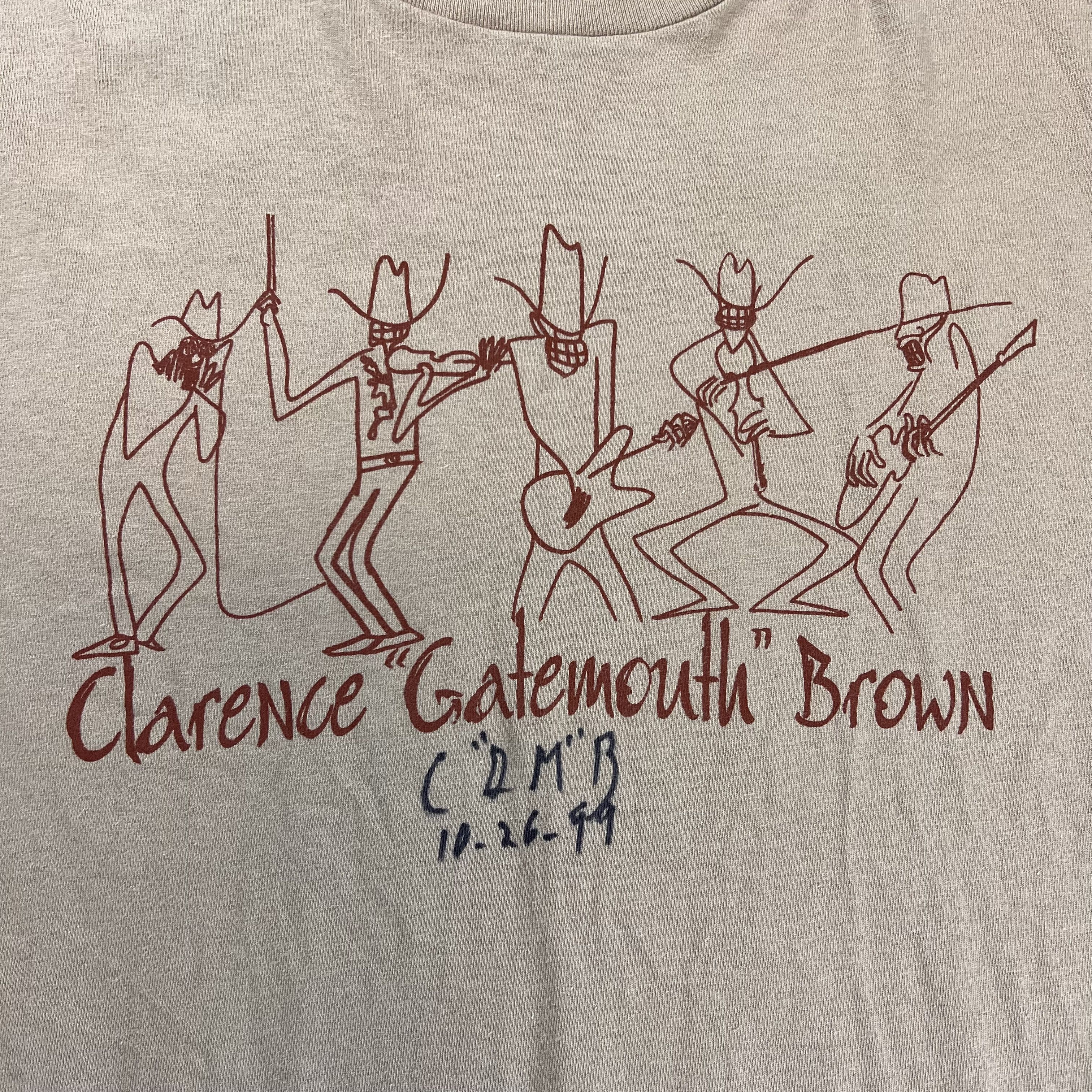 Hanes 1999 Vintage Clarence Gatemouth Brown Autographed T Shirt Size US XL / EU 56 / 4 - 2 Thumbnail