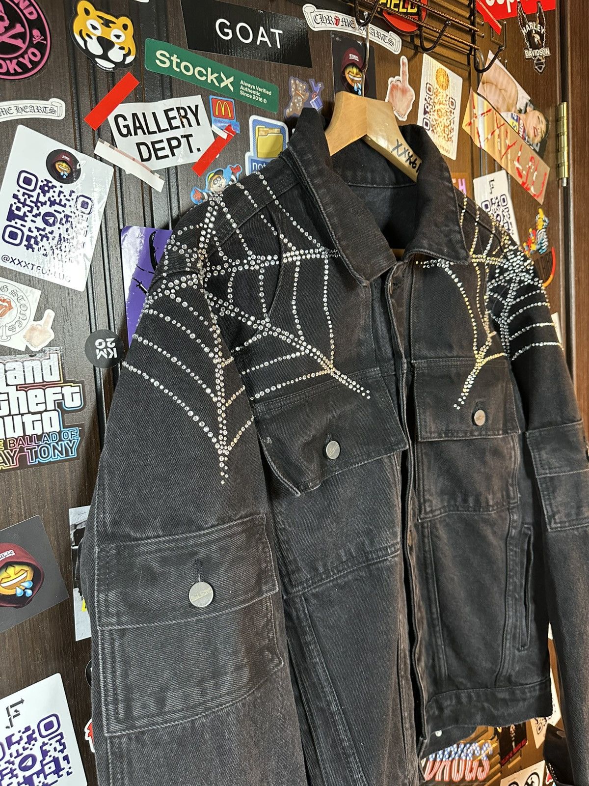 Sp5der × Young Thug OG Spider Worldwide 2019 Denim Jacket RARE Size US M / EU 48-50 / 2 - 8 Thumbnail