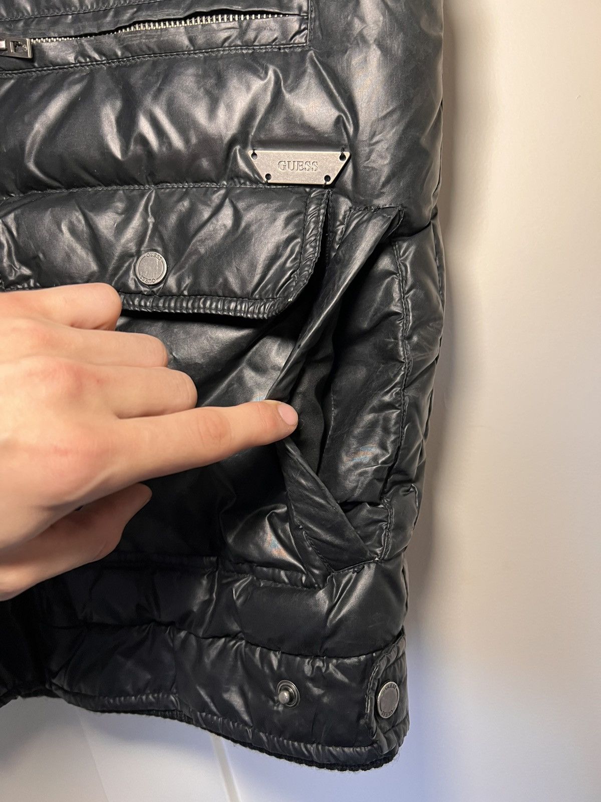 Guess Vintage Guess waterfowl/down puffer vest with hidden hood Size US M / EU 48-50 / 2 - 12 Thumbnail