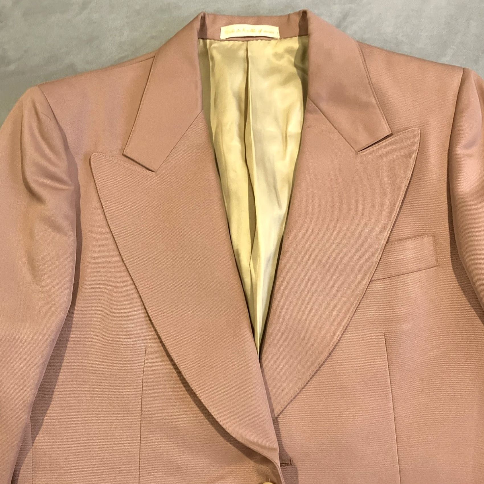 Vintage VINTAGE Le Quadrille Blazer Jacket 40R Beige Mens Regular, Paris/New York/London Sport Coat Swing London Theme 40 Mens Size 40R - 3 Thumbnail