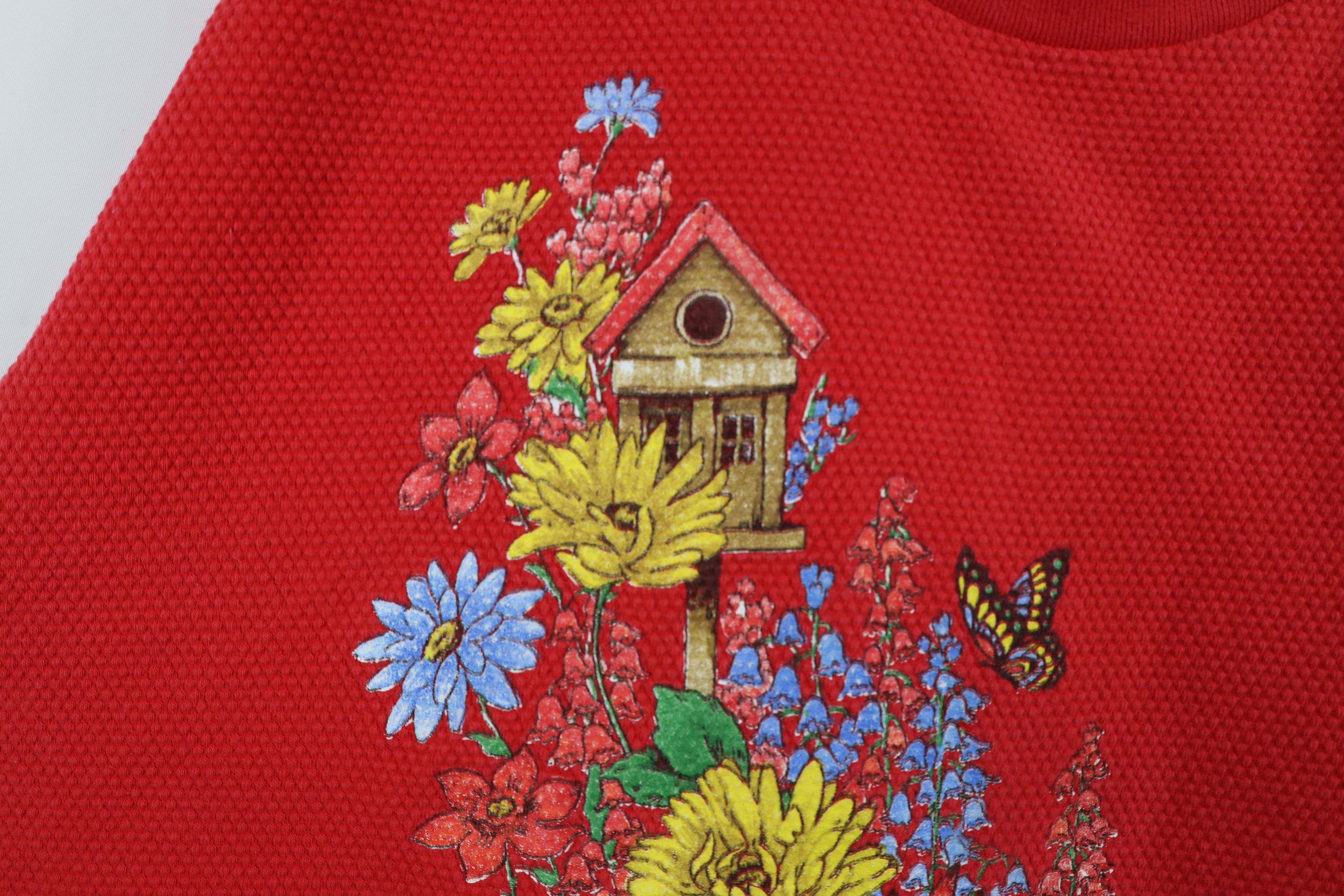 Vintage Vintage 90s Streetwear Flower Thermal Waffle Knit T-Shirt Size 3XL / US 20-22 - 5 Thumbnail