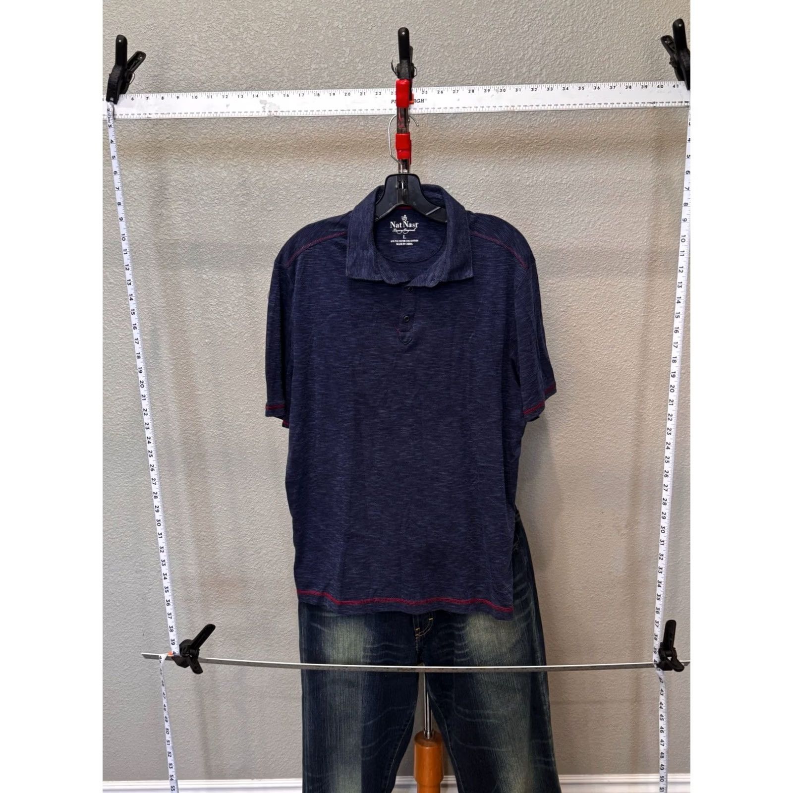 Nat Nast Nat Nast Blue Red POLO SHIRT Large L Mens Short Sleeve Multicolor Polo Shirt Size US L / EU 52-54 / 3 - 4 Thumbnail