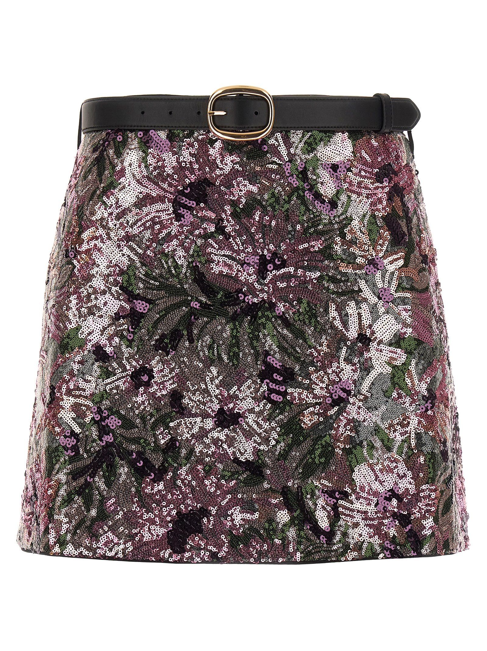 Self-Portrait 'Floral Sequin Mini' skirt Size 27" / US 4 / IT 40 - 1 Thumbnail
