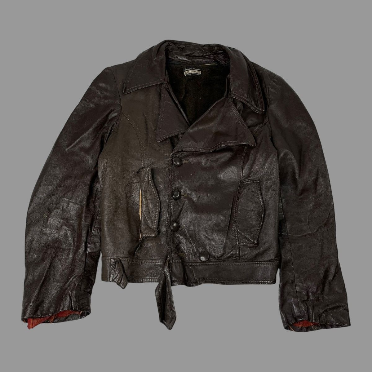 Vintage Vintage 1960s brown leather jacket Size US M / EU 48-50 / 2 - 1 Thumbnail