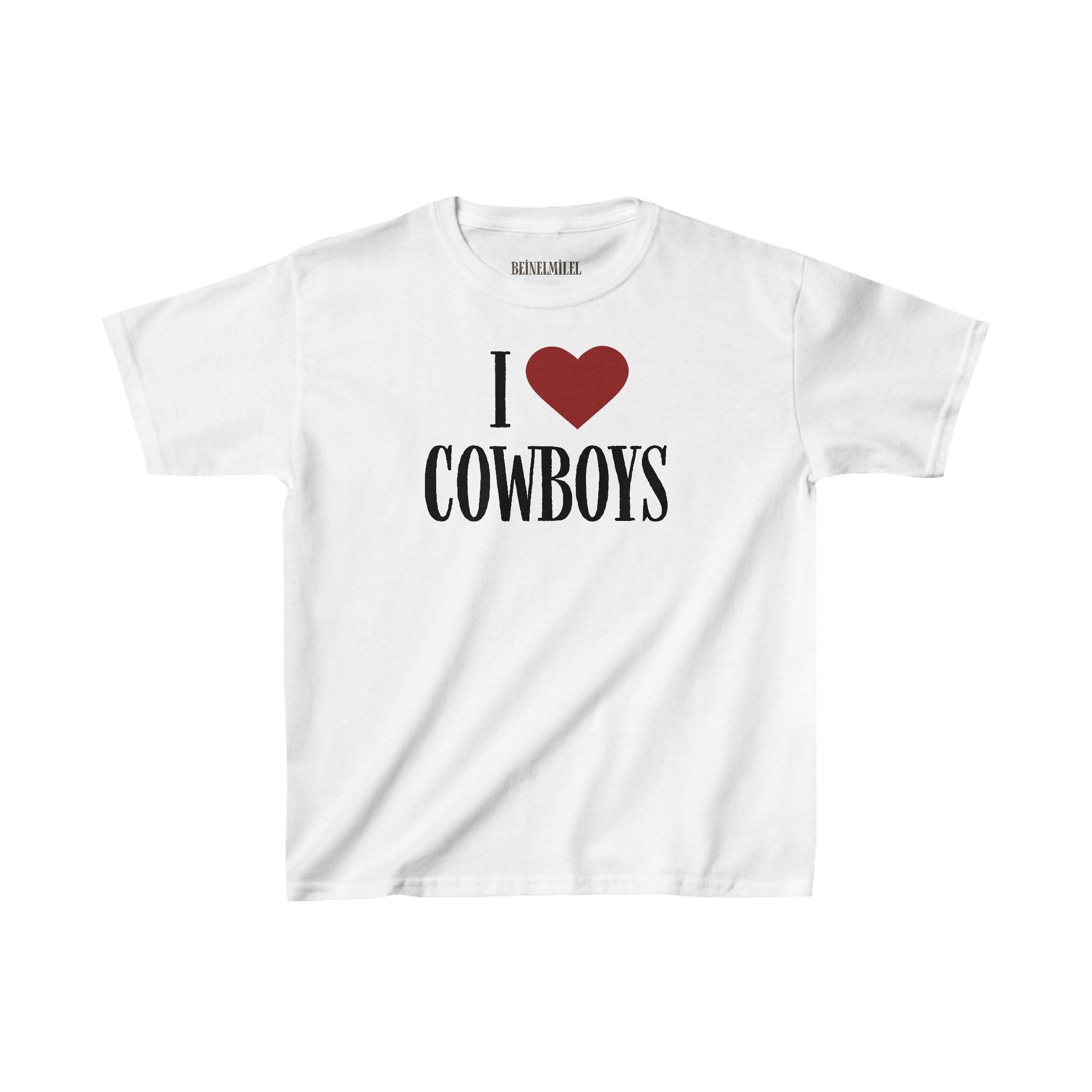 Designer I Heart Cowboys - Baby Tee Size M / US 6-8 / IT 42-44 - 2 Thumbnail