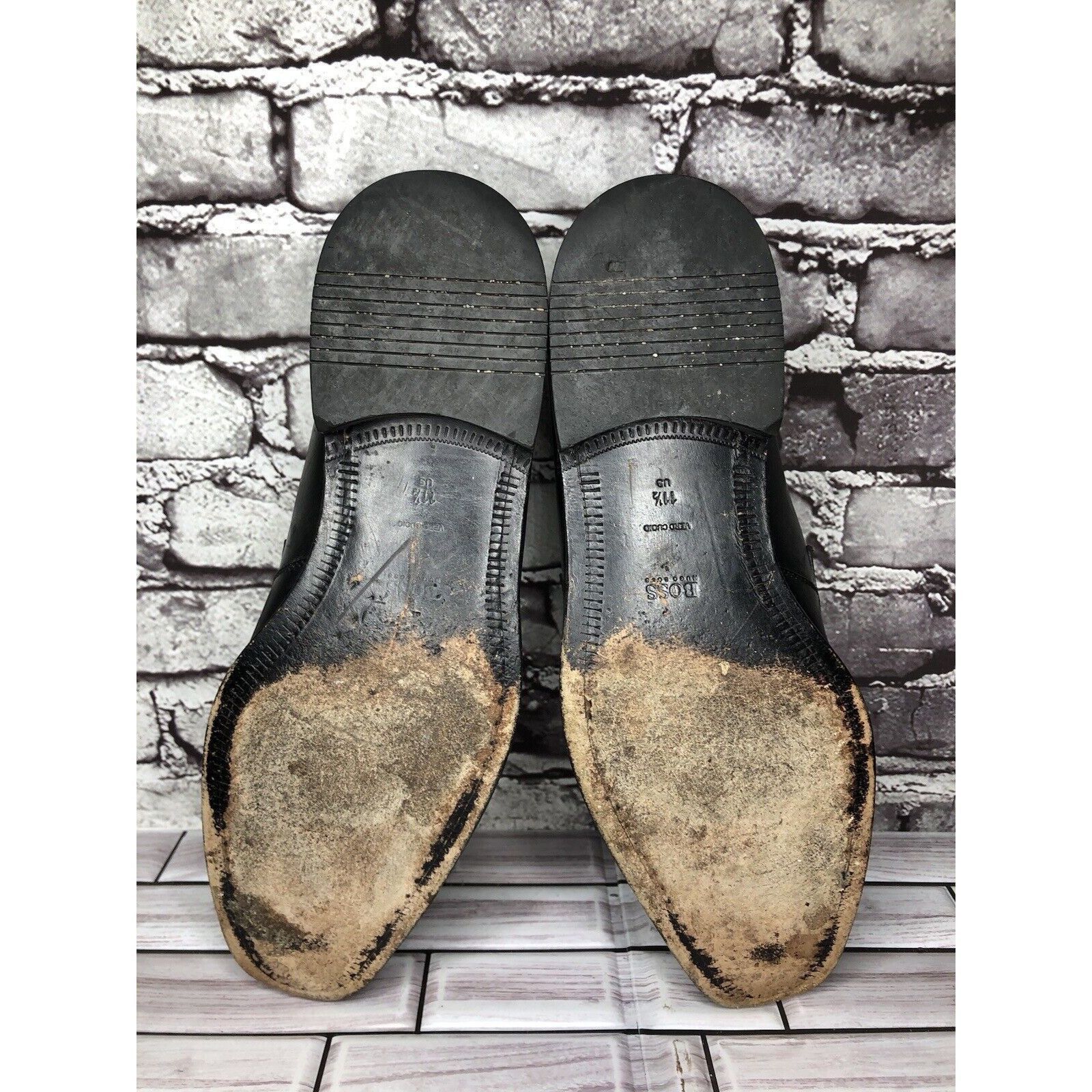 Hugo Boss HUGO BOSS Vero Cuoio Black Leather Horsebit Loafer Dress Sho Size US 11.5 / EU 44-45 - 13 Thumbnail