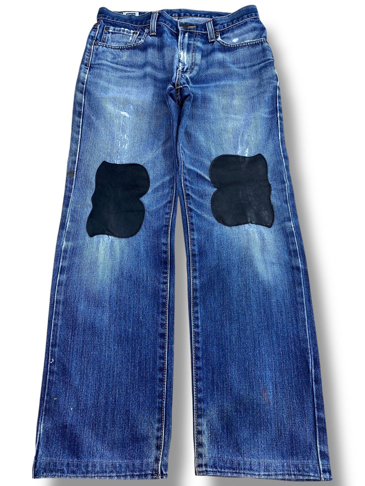 Edwin Edwin Faded Blue Wash Style Patched Distress Loose Jeans Size US 32 / EU 48 - 1 Thumbnail