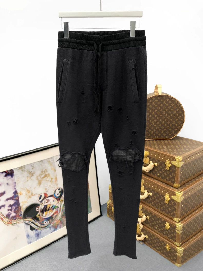 Amiri Amiri Size SKnee-pitched leather-damaged sweatpants 2501-Ne Size US 30 / EU 46 - 1 Thumbnail