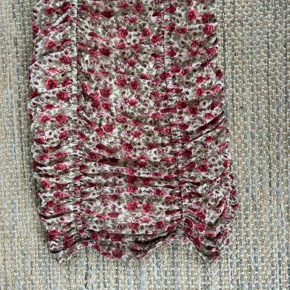 Urban Outfitters Urban Outfitters Ruched Floral Mesh Slip Dress Pink Mini Bod Size XS / US 0-2 / IT 36-38 - 6 Thumbnail