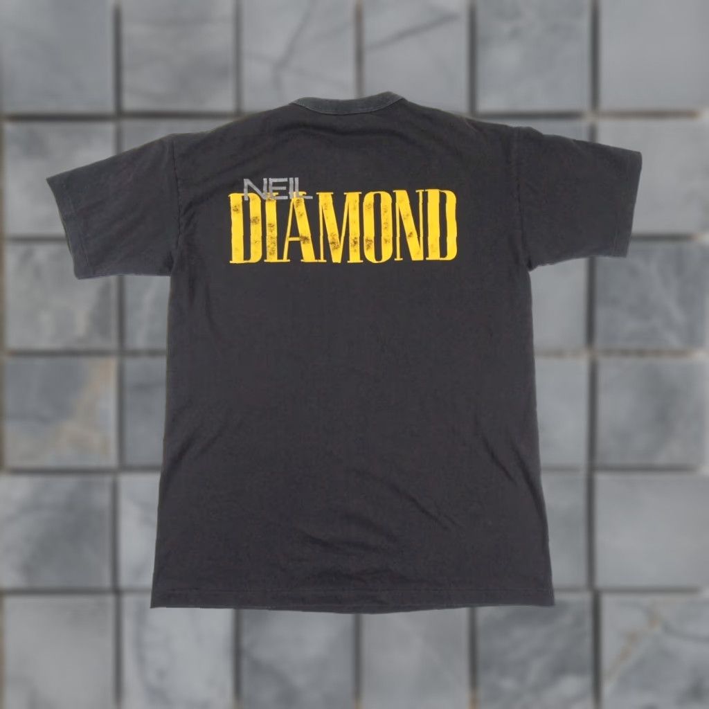 Vintage Vintage Neil Diamond T-Shirt Men's Large Black 80s 90s Band Music Logo Tee Size US L / EU 52-54 / 3 - 1 Thumbnail