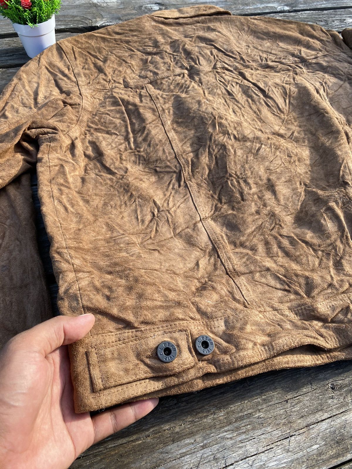 L.L Bean Suede Trucker Leather Jacket