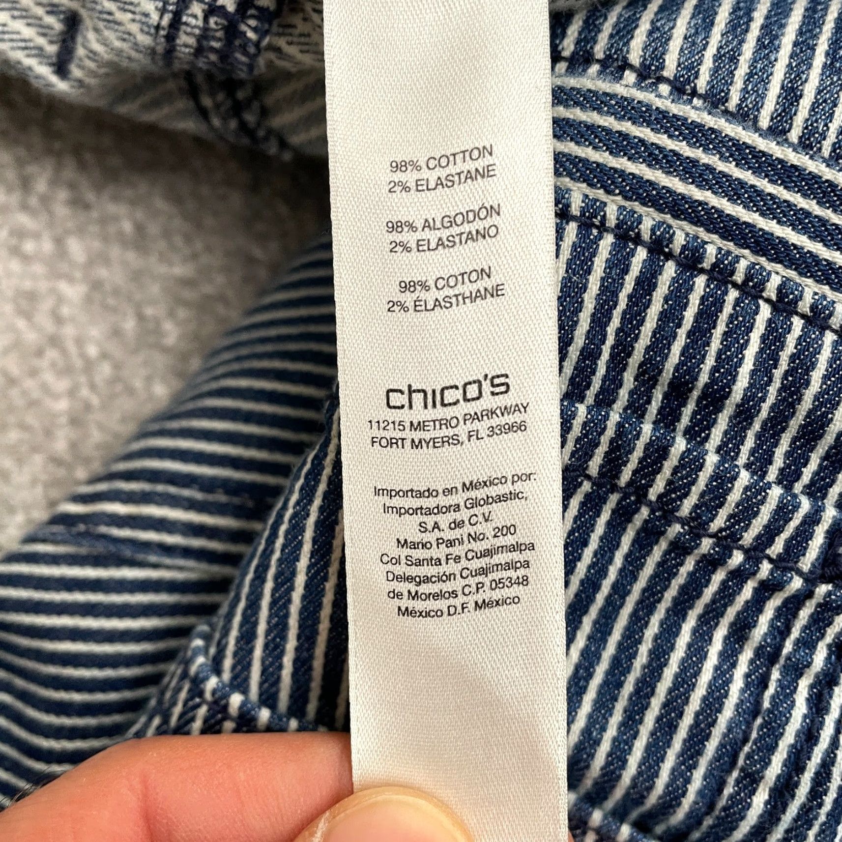 Vintage Vintage Chico's Women's Wide Leg Pants Cotton Blend Blue Striped Casual 12 Size 34" / US 12 / IT 48 - 5 Thumbnail