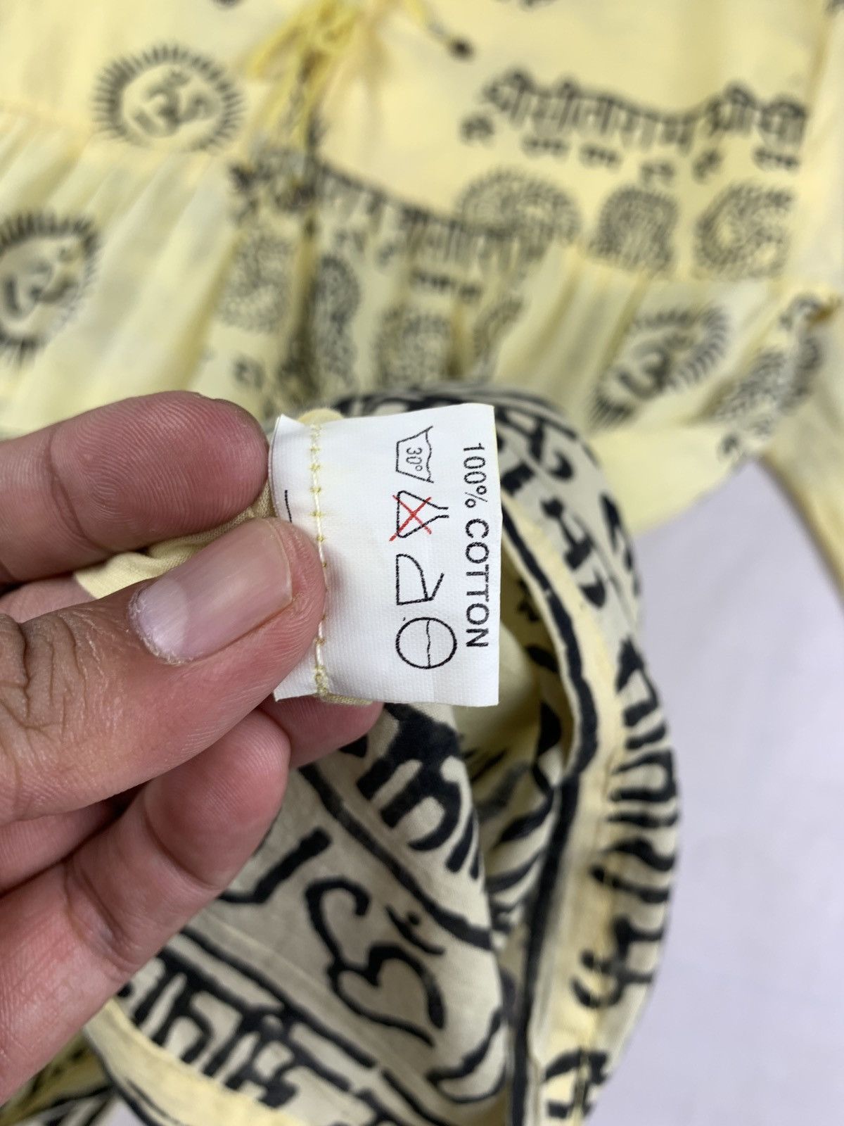 Japanese Brand 2000s ALESS Lemon Traditional Hindhi Milkmaid Dressy Top Size M / US 6-8 / IT 42-44 - 10 Thumbnail