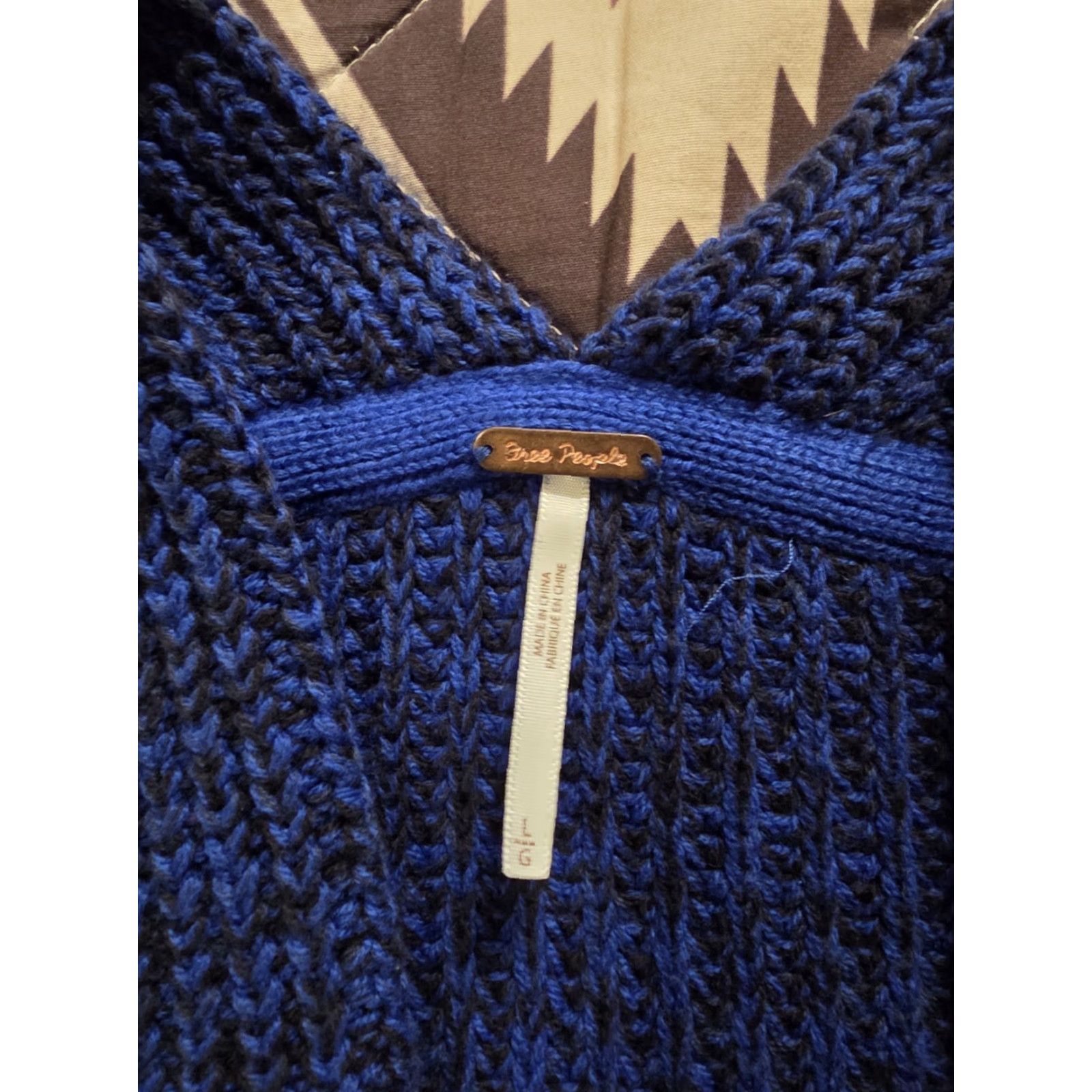 Free People Free People Cardigan Sweater Women's L Blue Oversized Knit Open Heavyweight Bohemian Fashion 90s Not Applicable? Size L / US 10 / IT 46 - 7 Thumbnail