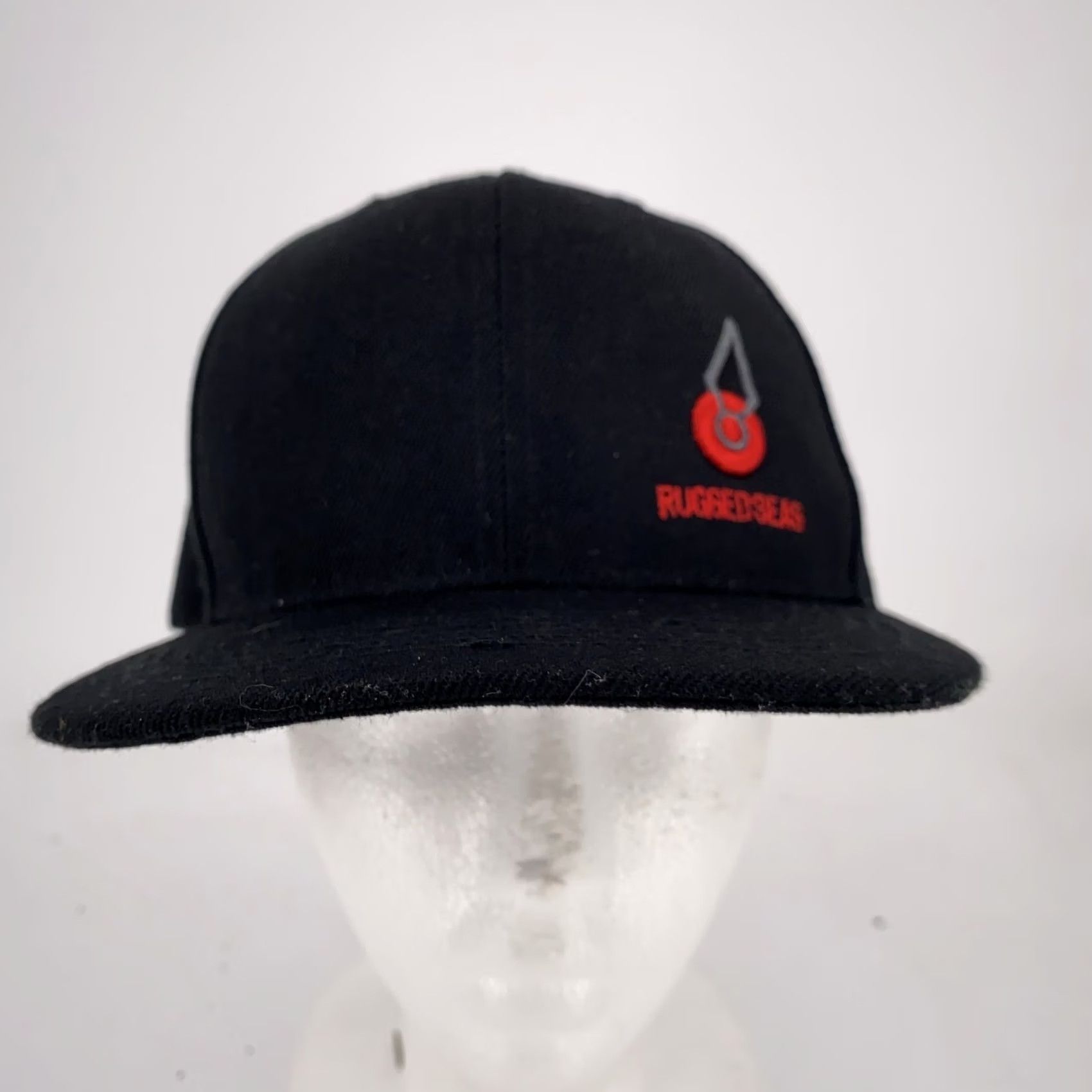 Vintage Rugged Seas Hat Cap Snap Back Black Embroidered Workwear Fisherman Mens Logo Size ONE SIZE - 2 Thumbnail