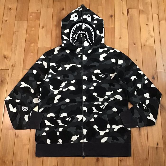 Bape 💫Glow in the dark💫 BAPE city camo shark full zip hoodie APE | Grailed