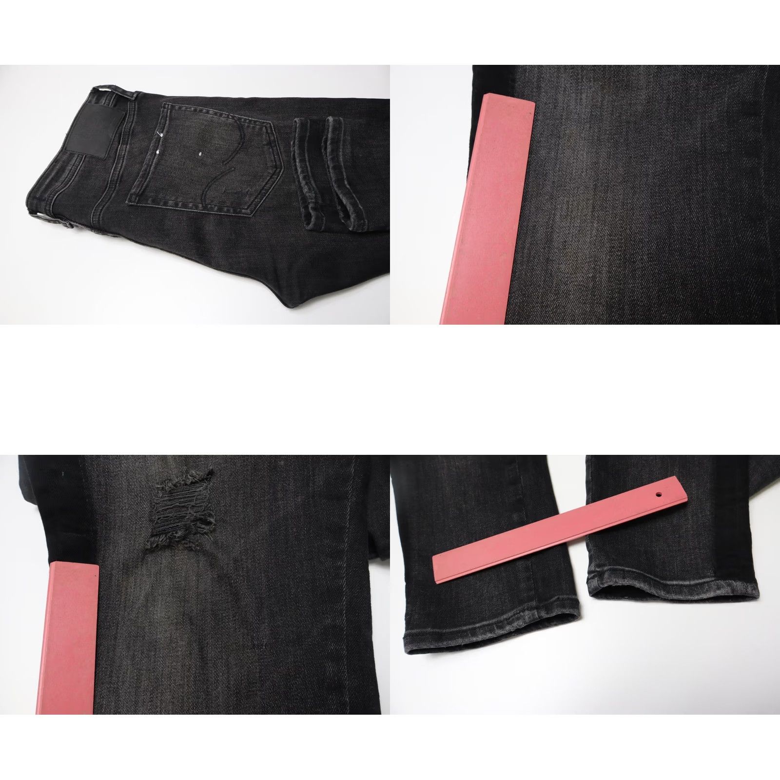Jack & Jones JACK & JONES Skinny Jeans Liam W33/L30 Black Distressed Zip Fly Men's Skinny Fit Denim Pants Size US 33 - 8 Thumbnail