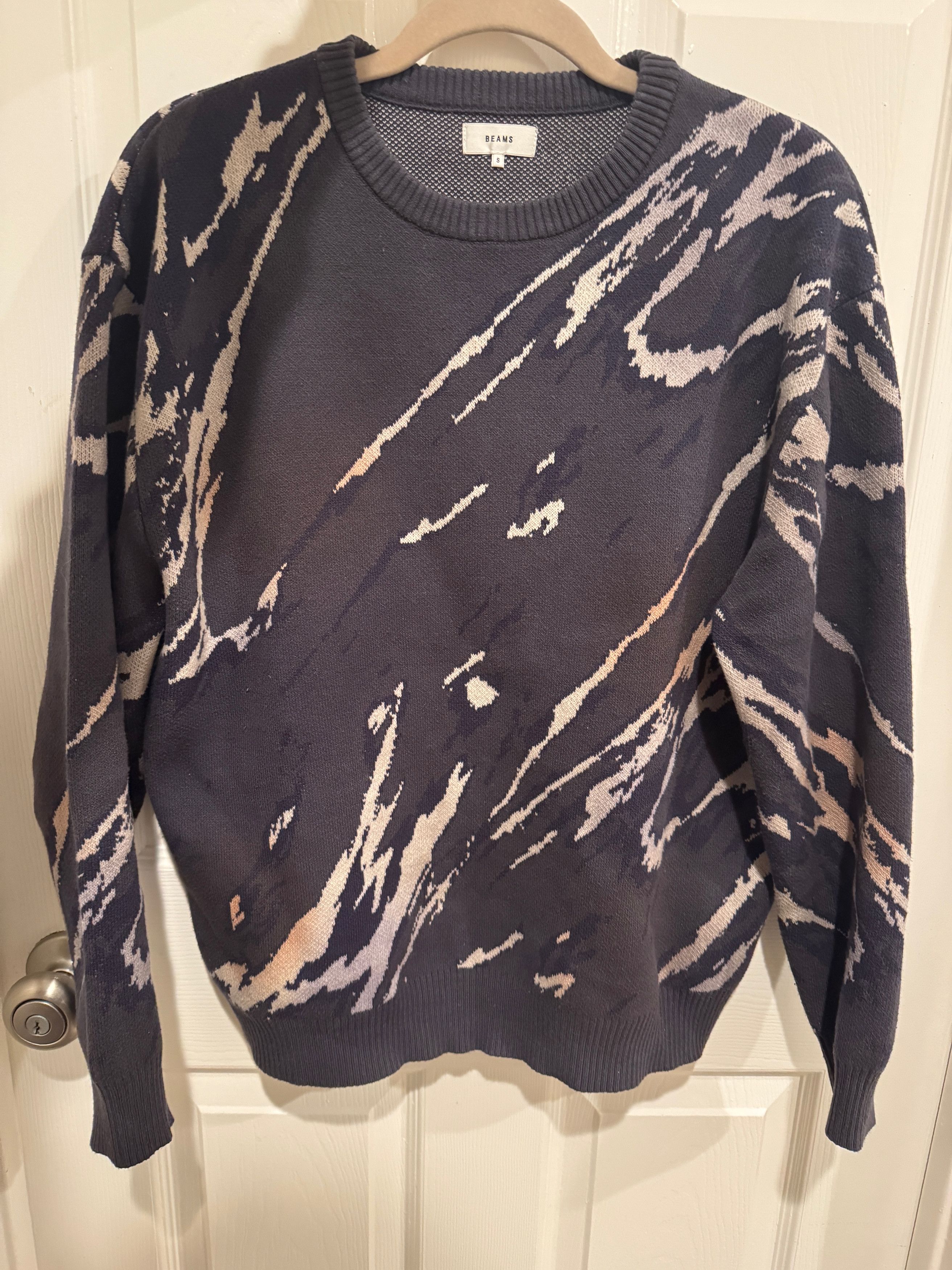 Beams Plus Digital Marble Fade Crewneck Knit Size US S / EU 44-46 / 1 - 1 Thumbnail