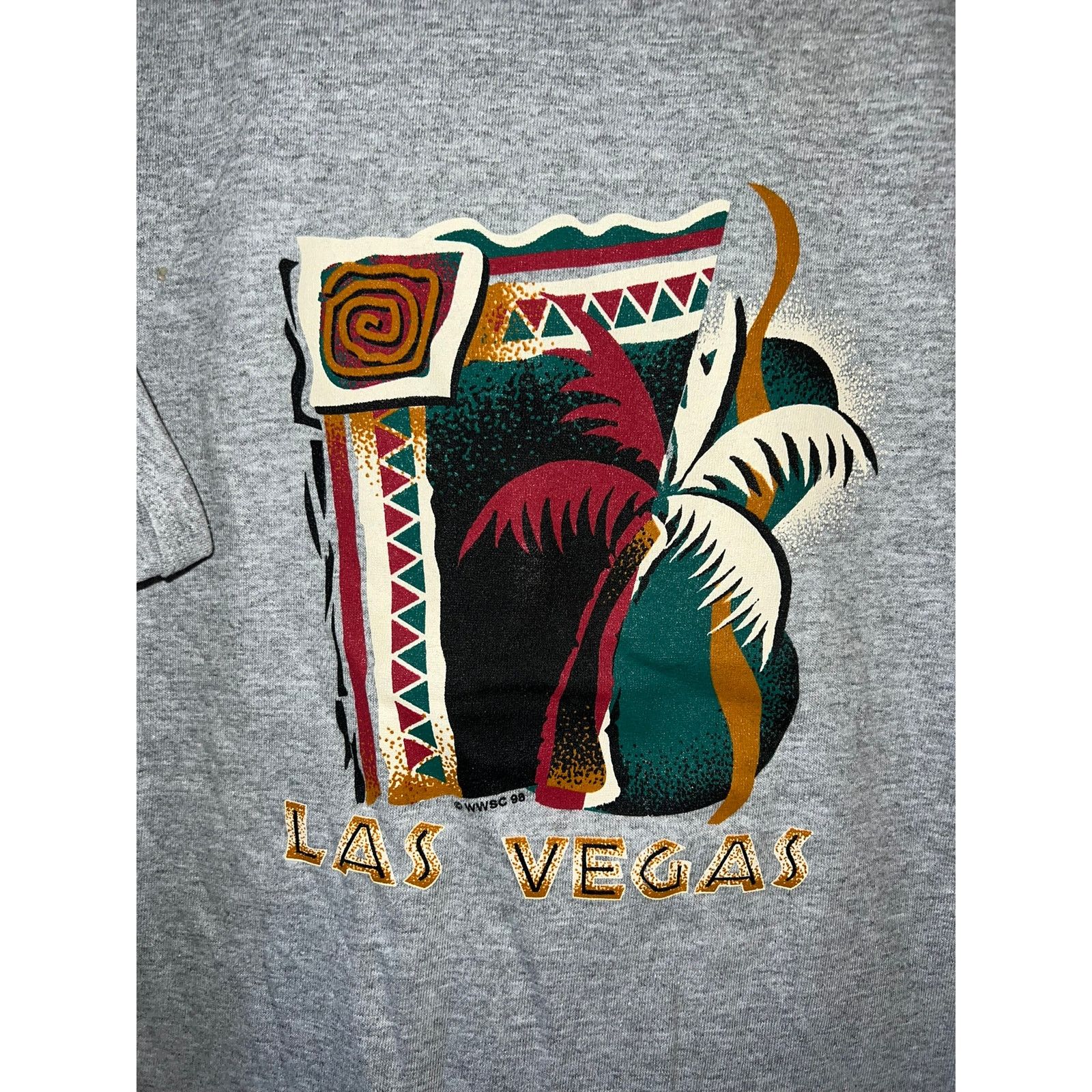 Anvil Vintage Las Vegas Shirt Palm Trees Gray Tank Tee VTG 90s L Size US L / EU 52-54 / 3 - 3 Thumbnail