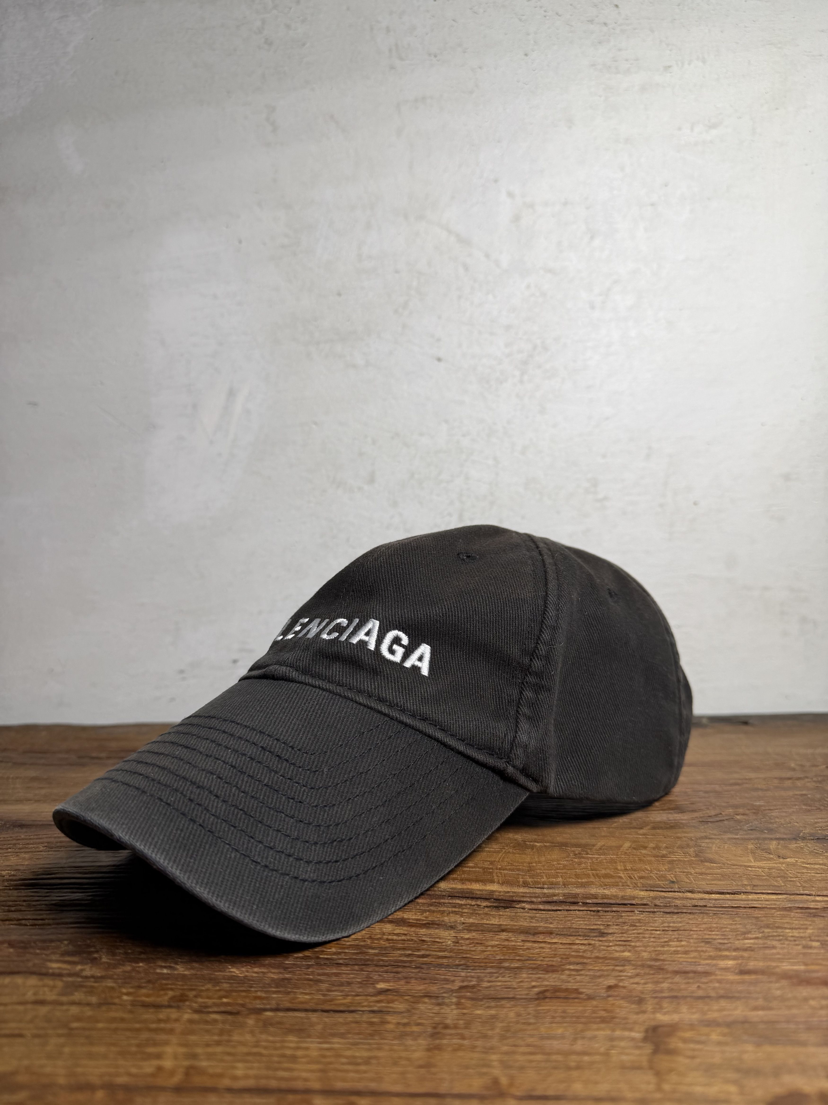 Balenciaga Logo Baseball Cap in Black, Men's