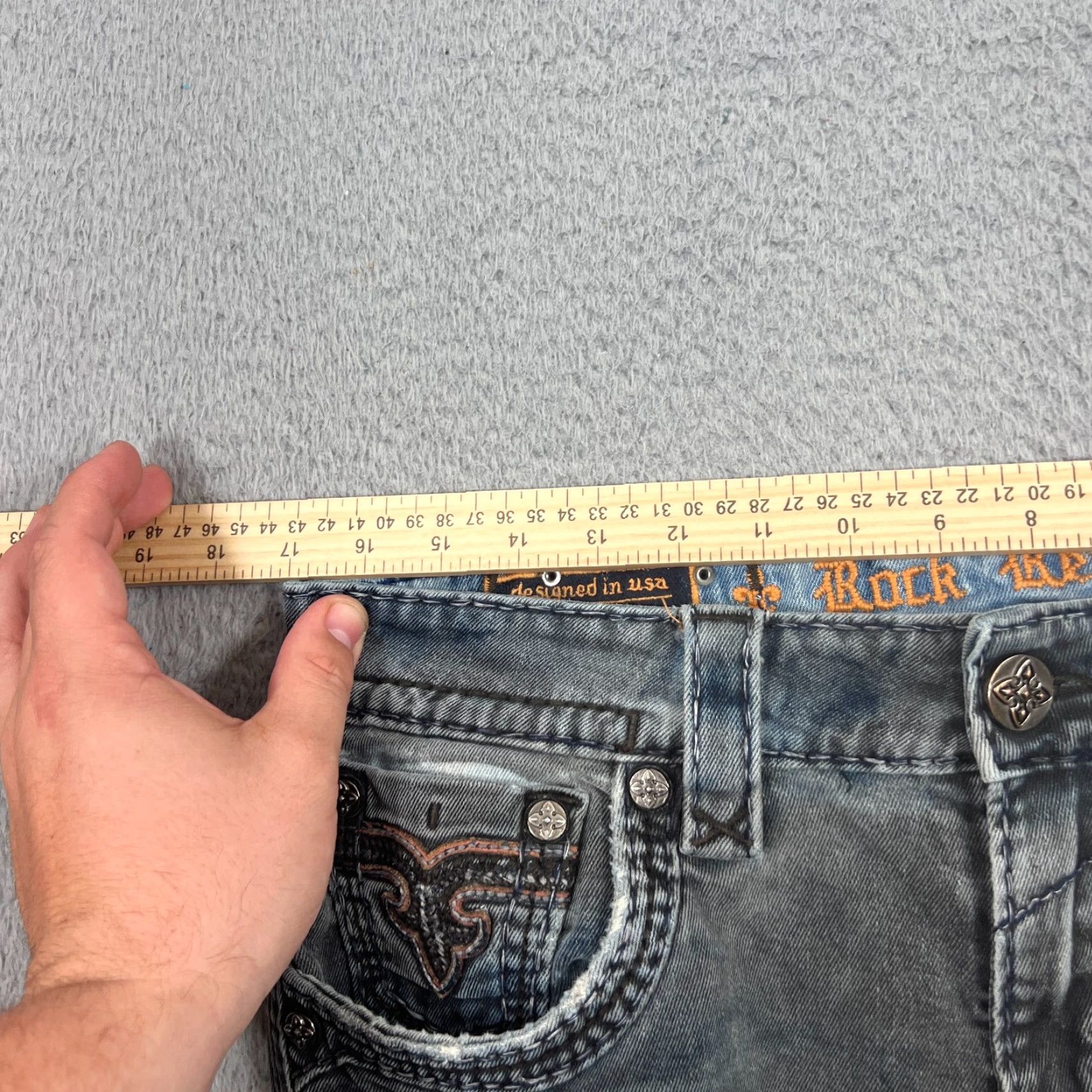 Vintage VINTAGE Rock Revival Mens Biker Jeans Size 32 Regular Fit 34x33 Blue Denim Motorcycle Size US 32 / EU 48 - 4 Thumbnail