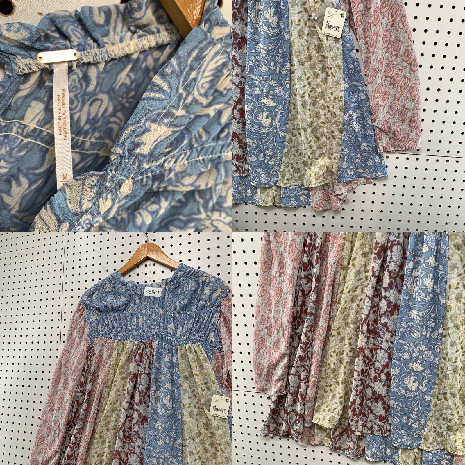 Free People Free People Merrie Mix Print Tunic Blouse Women Medium Smocked Chiffon Tunic Size M / US 6-8 / IT 42-44 - 8 Thumbnail