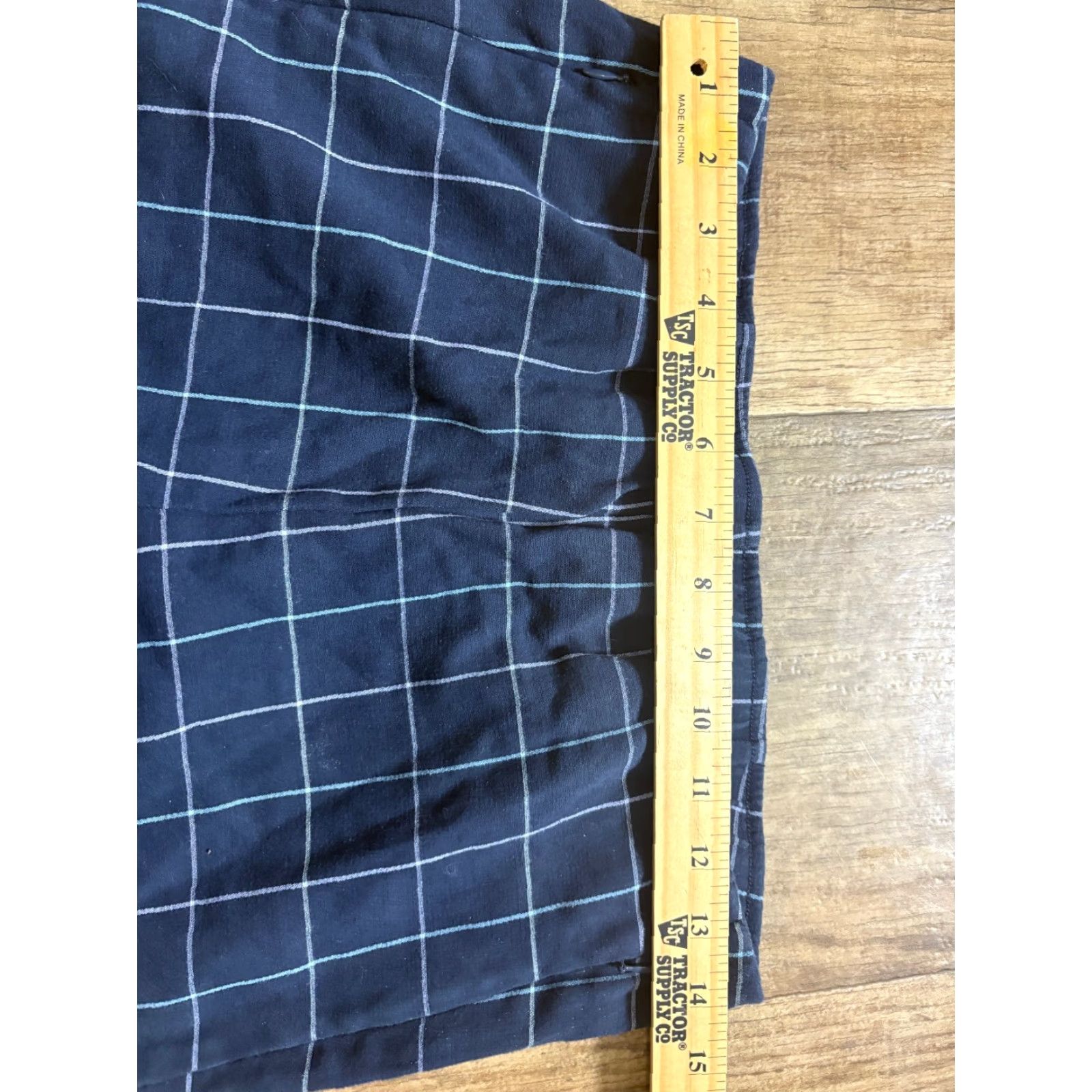 J. Jill J. Jill Pants Womens Size 6 Straight Ankle Blue Checkered Cotton Rayon Blend Regular 28" Waist Womens Size 28" / US 6 / IT 42 - 4 Thumbnail