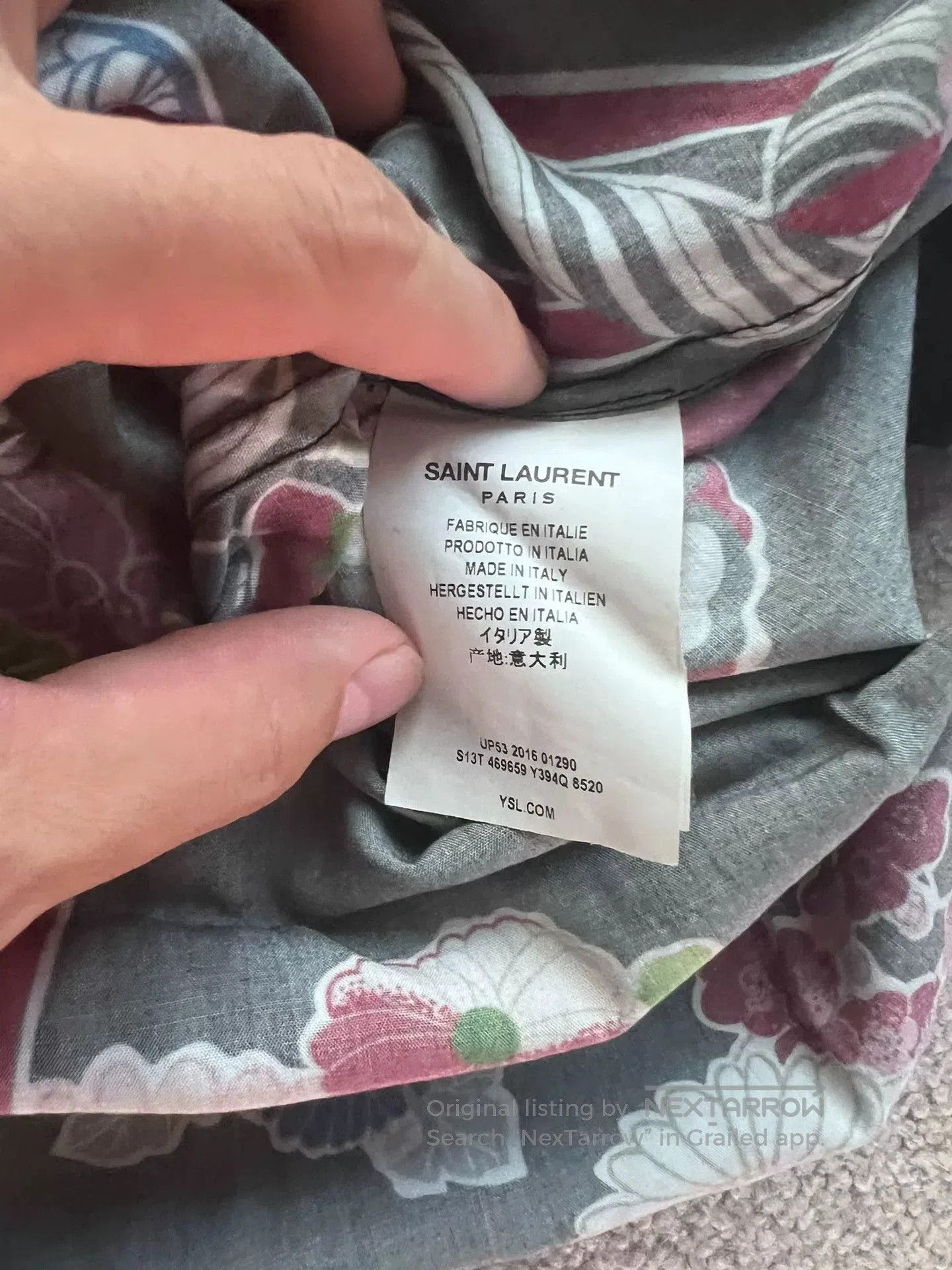 Saint Laurent Paris saint laurent floral silk short sleeve shirt. Size US M / EU 48-50 / 2 - 3 Thumbnail