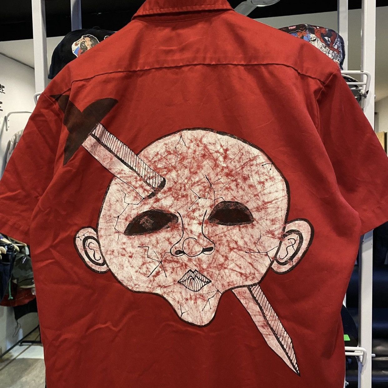 Dickies Vintage Dickies Red Custom Made Hardcore Design Shirt Pocket Size US L / EU 52-54 / 3 - 9 Thumbnail